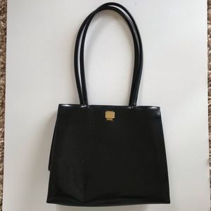 Furla Black Patent Shoulder Bag